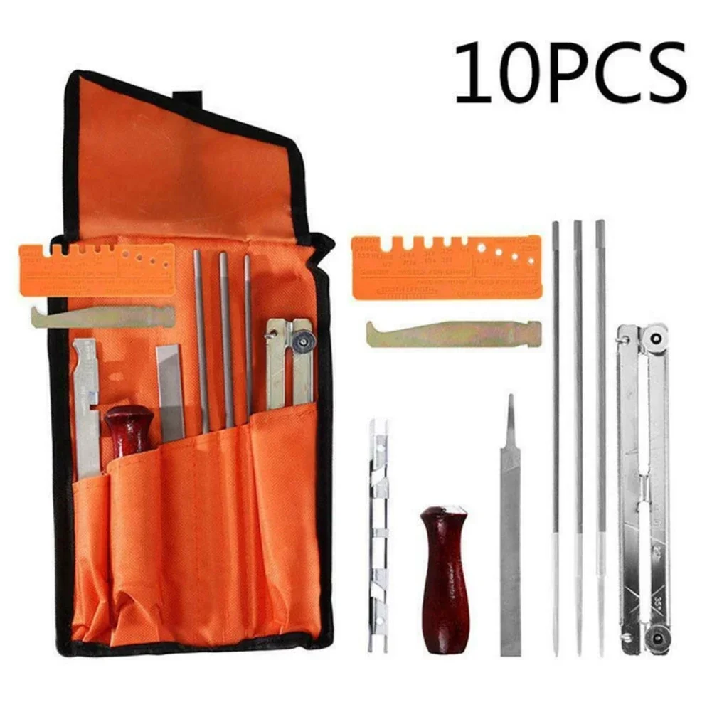 10pcsSetProfessionalChainsawChainGrindingKitRoundFlatFile