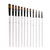 12pcs Nylon Hair Wooden Handle Watercolor Paint Brush Pen Set for Learning Diy Oil Acrylic Painting Art Paint Brushes Supplies 1