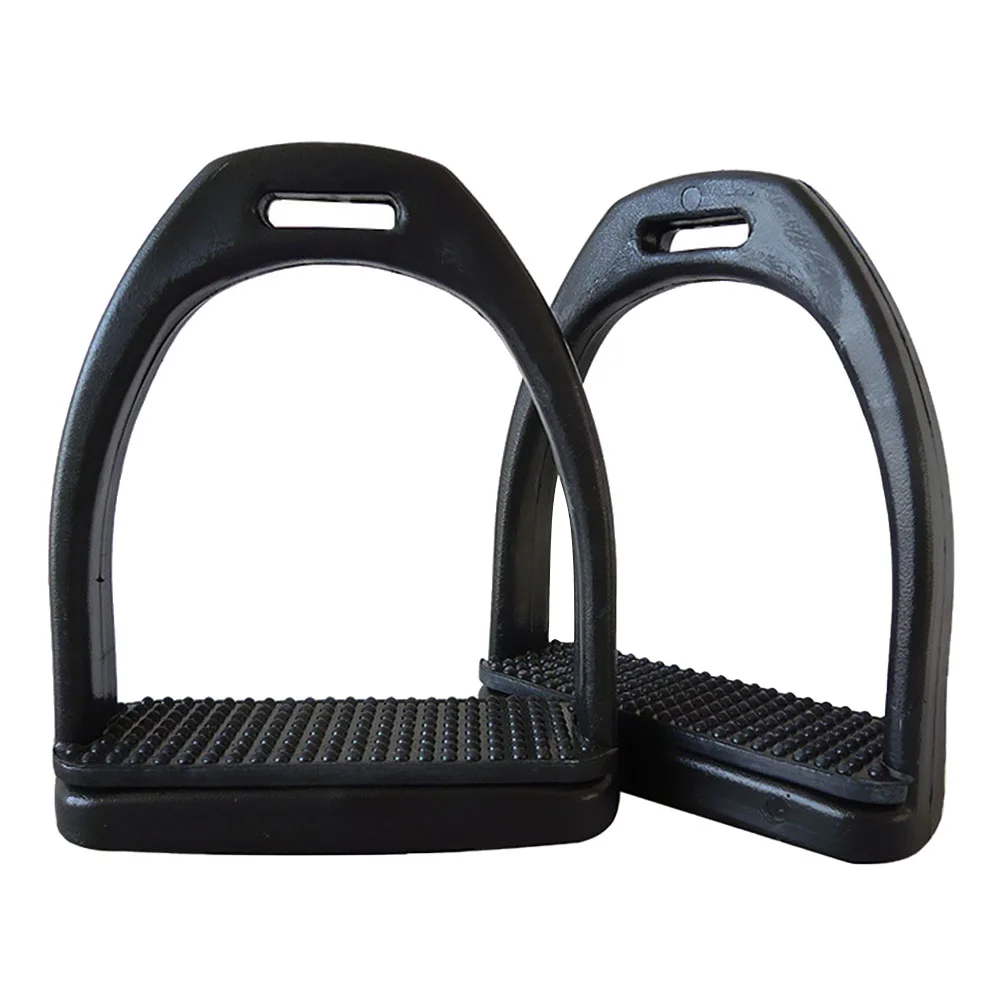 

Professional Riding Stirrups Convenient Saddle Stirrups Wear-Resistant Stirrups Safety Accessories Supply Black Rubber Mat