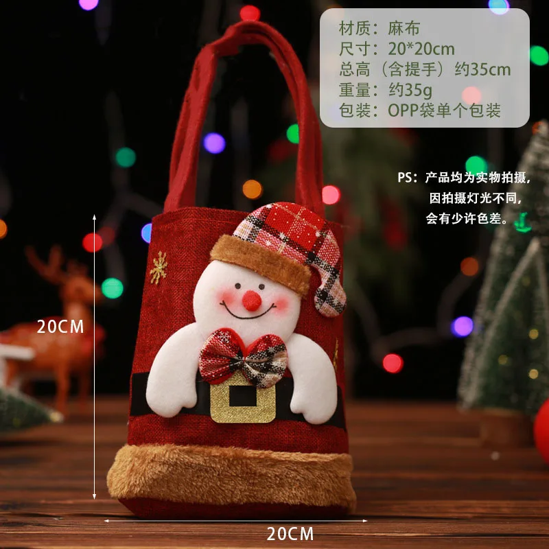 Christmas Decorations Cartoon Santa Claus Snowman Elk Gift Bag Merry Christmas Decor Children's Gift Bag Candy Xmas Handbag gift bags christmas gift bags