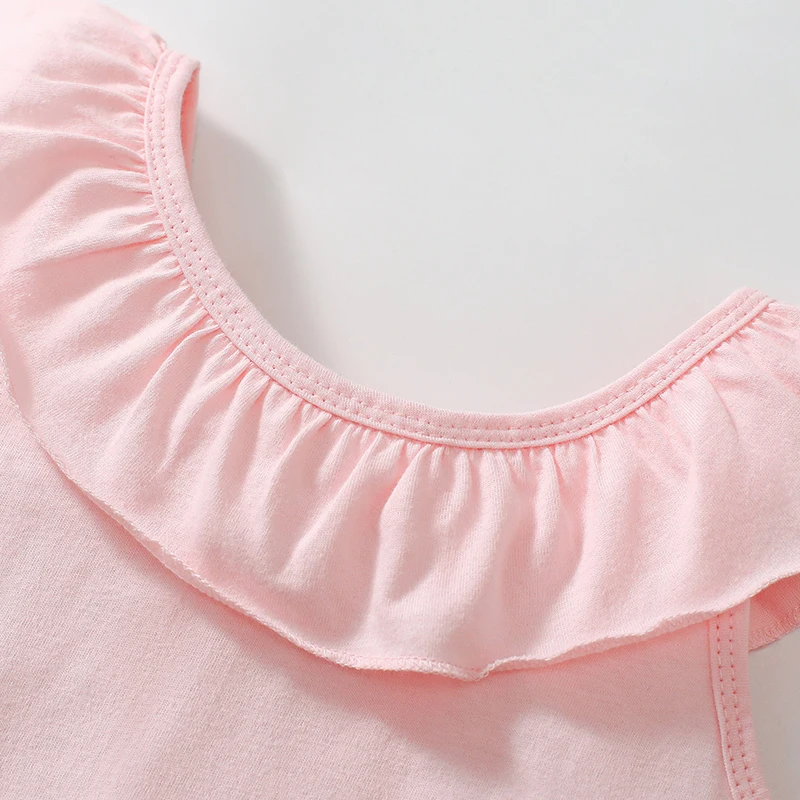 2025 Summer Kids Clothes Children's Clothing Baby Girls Cotton Cartoon Seahorse Pink Dresses Holiday Gifts