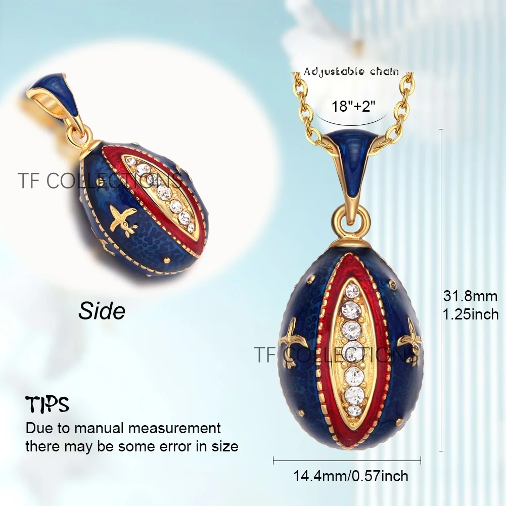 Hottest Jewelry Brass Enamel HandMade Russian Easter Sword Vintage Egg Pendant Charm Necklace Gift To Women Or Girls 2024 New 2
