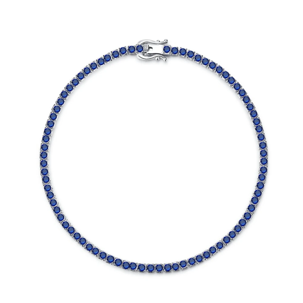 PuBang Fine Jewelry Solid 925 Sterling Silver 5 Color Gem Created Moissanite Bracelet for Women Anniversary Party Gift Wholesale