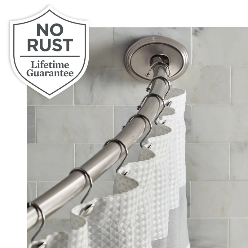 

Better Homes & Gardens 50" to 72" Curved Shower Curtain Rod, Brushed Nickel