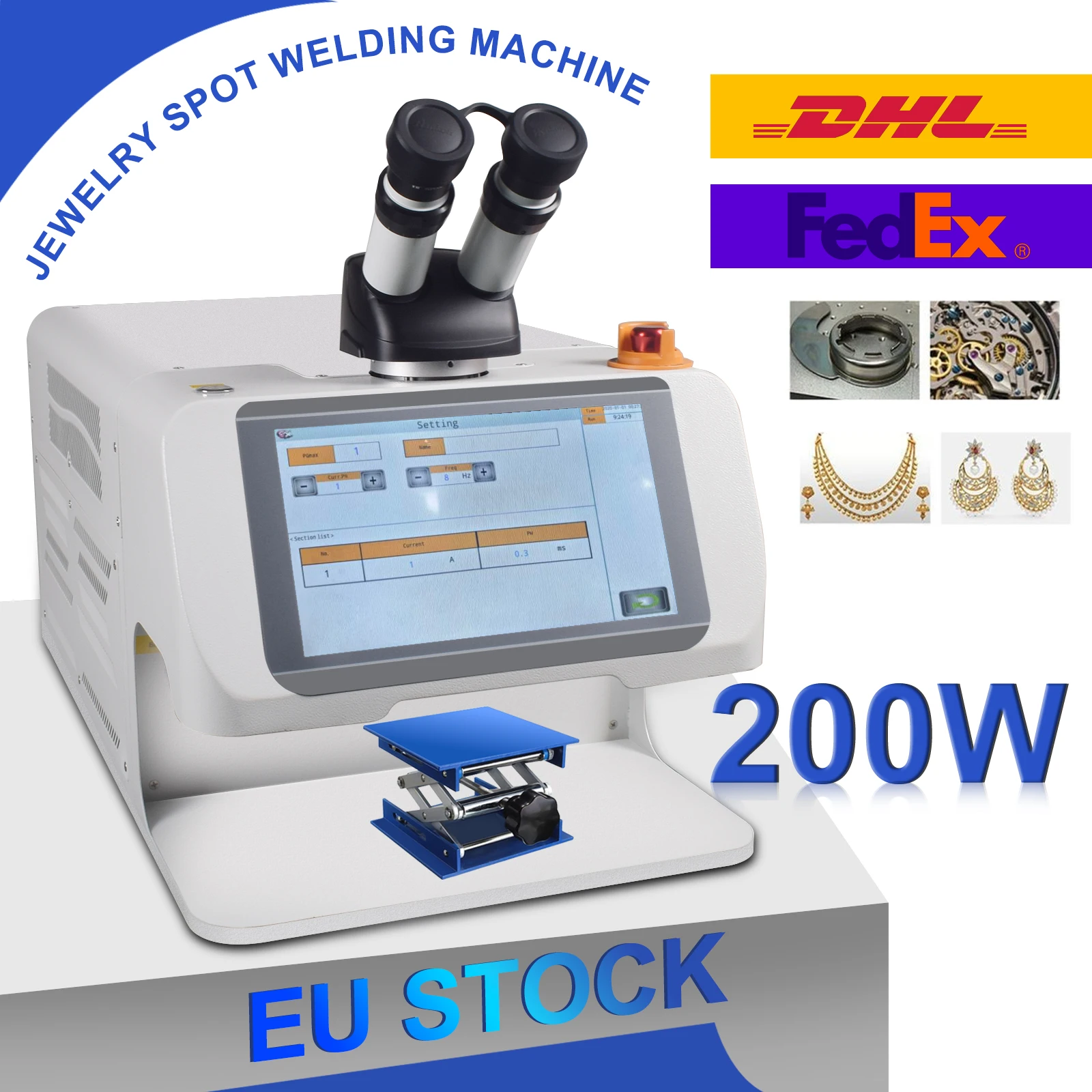 200W MINI Jewelry Spot Welding Machine 14.2inche Touch Screen Laser Soldering With CCD YAG Microscope for Gemstone