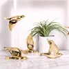 European Ceramics Bird Simulation Animal Golden Background Wall Wall Hanging Modern 3D Stereo Pendant Pigeon Home Decoration New 2