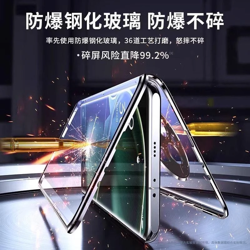 360° Full Protection Magnetic Case with Double-Sided Tempered Glass & Metal Frame