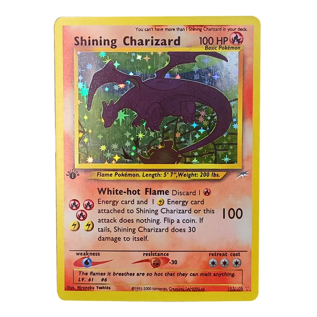 DIY 1996 Years Pokemon English Card Pokemon Flash Cards Charizard Game Collection Cards 4