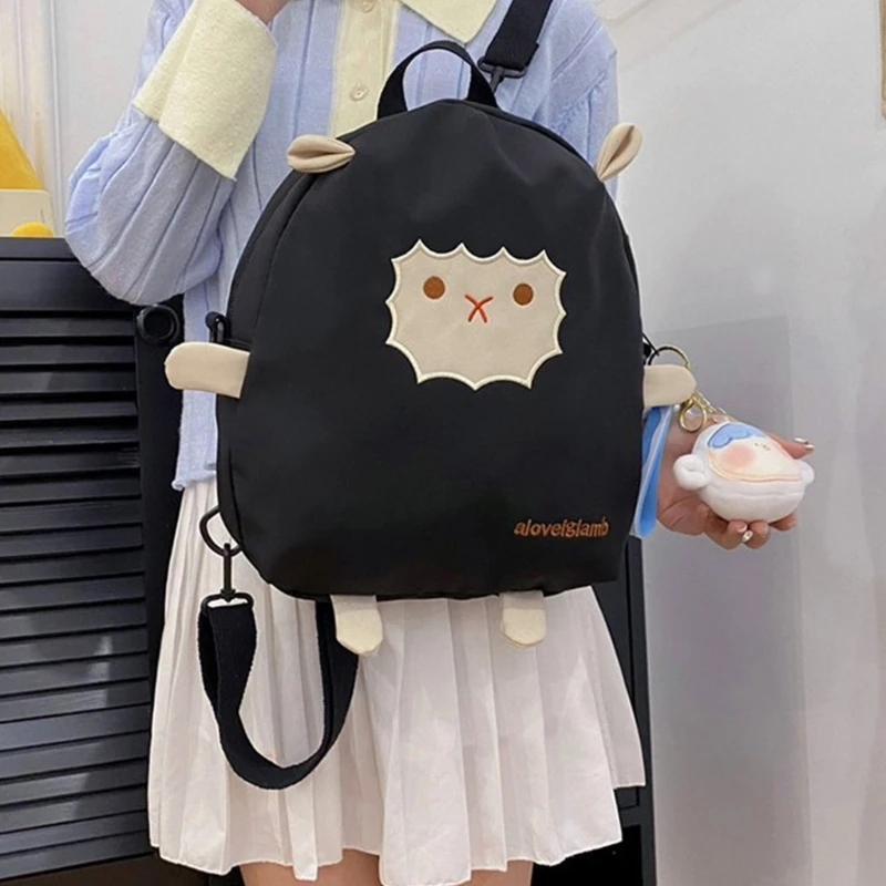 Cartoon Sheep Schoolbag Fashion Students Large Bookbags Korean Japanese Bags for Girls Women Casual Daypack