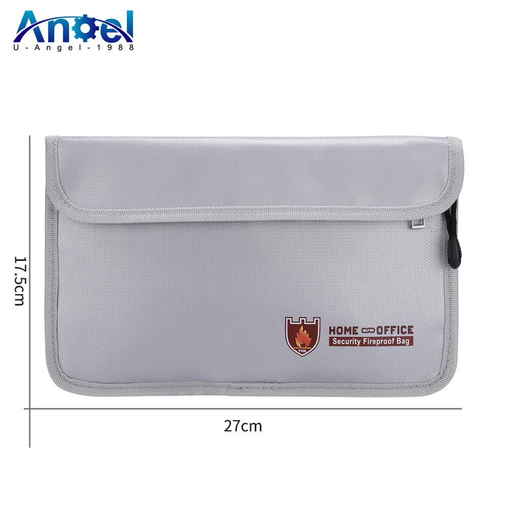 

Fireproof Money Safe Bag Fire & Water Resistant Dual-Pocket Zipped Document Bag Safe Pouch