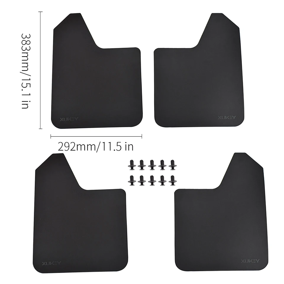 EBTOOLS Voor Bugui of Quad spatbord voor ram 2500 flexibele mud flap spatbescherming zwart, 4 stuks universele spatbordafdekking spatbord spatbord geschikt voor MF12-BAS-BLK, Gard