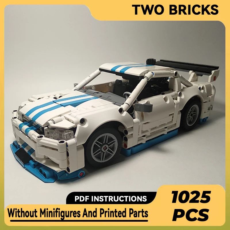 

Moc Building Blocks Supercar Model Speed Champion R34 Technical Bricks DIY Assembly Construction Toy For Childr Holiday Gifts