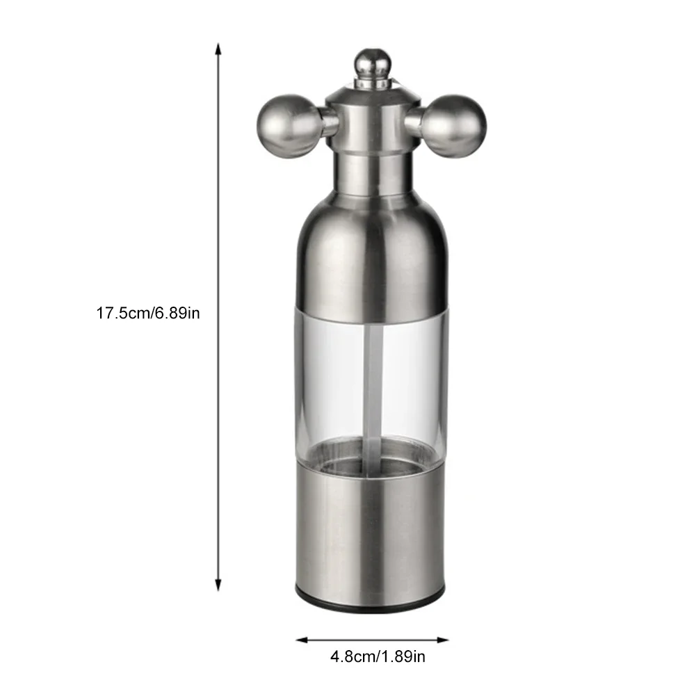 Small Manual Grinder 304 Stainless Steel Spice Seasoning Bottle Adjustable Coarseness Manual Grinding Bottle Home Kitchen Tools
