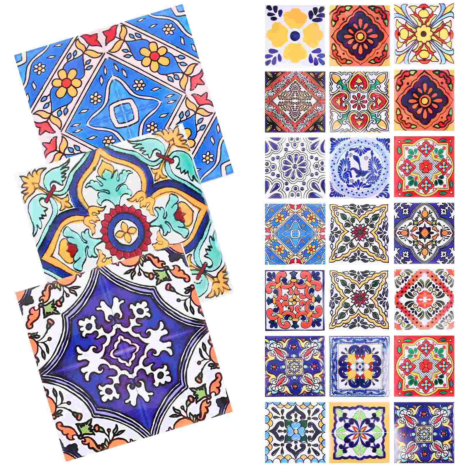 

Vintage Self-adhesive Tile Decals Wall Stickers Mandala Tiles Decals Decorative Wall Decals