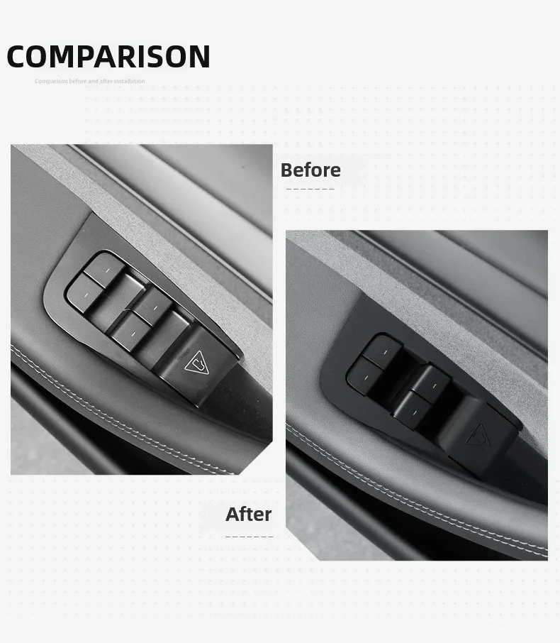 테슬라 모델 Y 런치/주니퍼 2025용 자동차 유리 리프트 스위치 패널 실리콘 윈도우 버튼 프레임 도어 컨트롤 트림 커버 스티커