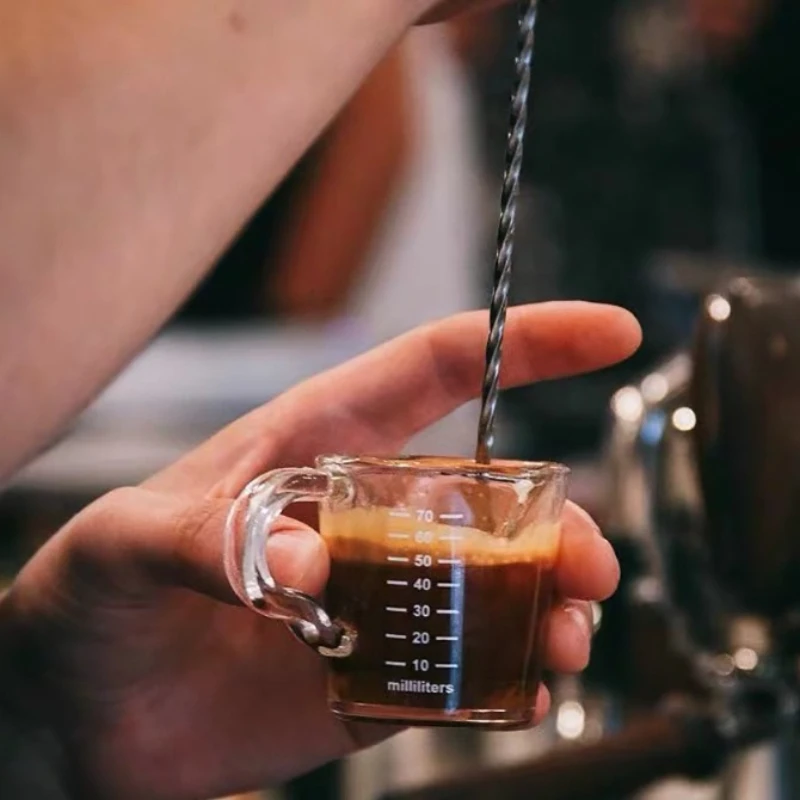 Glass ESPRESSO Measuring Cup 70ml Heat Resistant Cup Kitchen Espresso Jig Double Ounce Cup