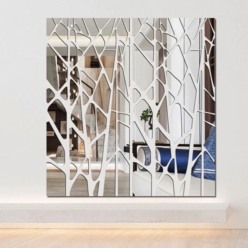 

Large Mirror Wall Stickers Decals Geometry Acrylic Mirror Sticker Restaurant TV Background Wall Stickers Living Room Decoration