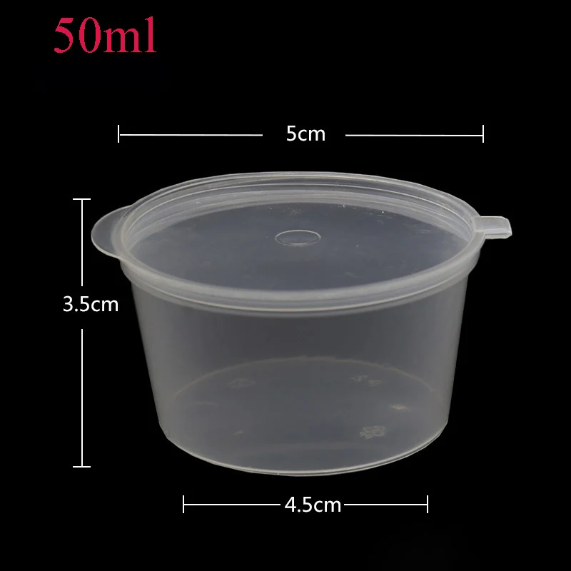 25ml-100ml 50-1000pcs Plastic Takeaway Sauce Cup Containers Disposable Food  Boxs