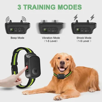 Rechargeable Dog Bark Collar with Beep Vibration and Shock,Anti Barking Collar for Small Medium Large Dogs, Humane Dog Training 2
