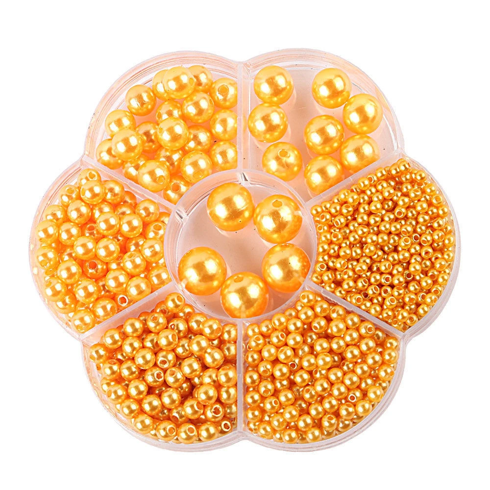 IYOE 1150 개/상자 3-12mm 믹스 크기 아크릴 비즈 보석 팔찌 목걸이 DIY 봉제 만들기위한 모조 진주 라운드 비즈