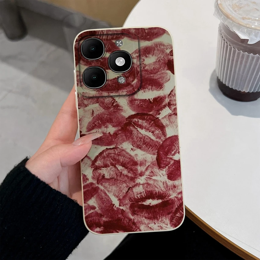 Pretty Floral Liquid Silicone Shockproof Phone Case with Screen Protector