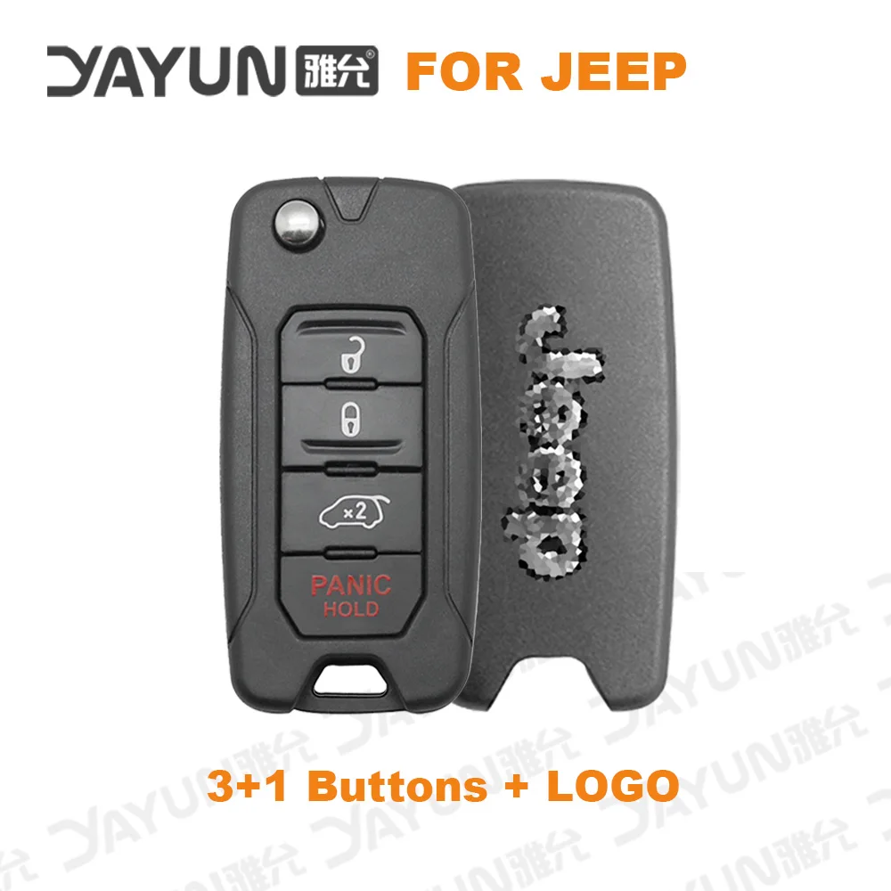 YAYUN 2+1 Buttons For Jeep Renegade 2015/6/7/8 Flip Remote Car Key Shell Case With Uncut SIP22 Blade Replacement With Logo 4A spark plugs Spark Plugs & Ignition Systems