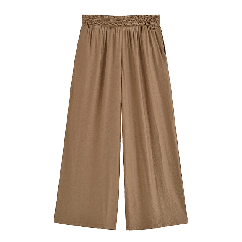 Willshela moda feminina 2 peça conjunto sólido frente zíper camisas & vintage calças de cintura alta elástica feamle chique senhora calças conjuntos 10