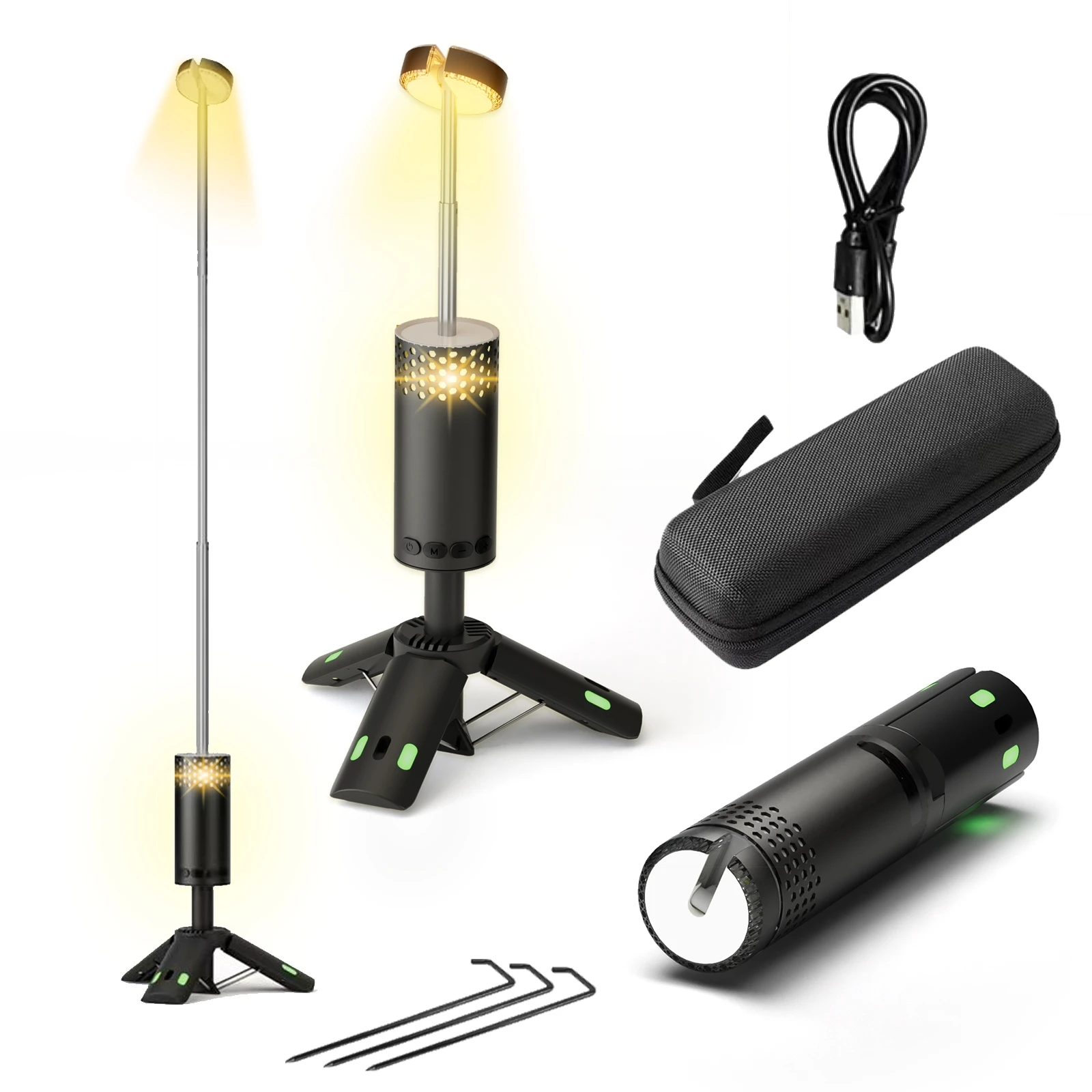 

Telescopic Camping Light 10000mAh USB Rechargeable Portable LED Work Light Magnet Tripod Base Tent Telescoping Camping Lantern