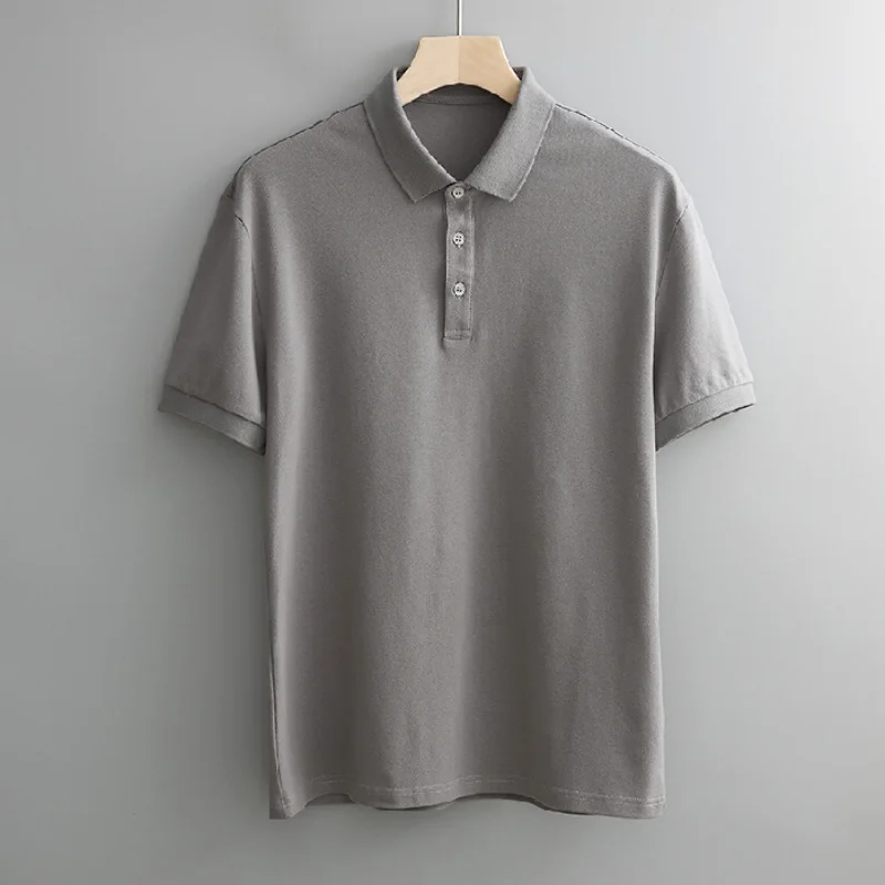 

Light Luxury Cotton Polo Shirt Men's Summer Thin Casual Lapel Short Sleeve Men's Shirt Trendy Half Sleeve Slim T-shirt