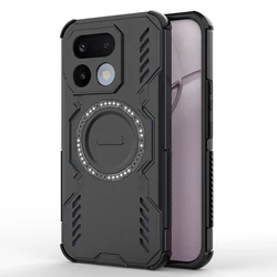 Armor Magnetic Case with Heat Dissipation and Wireless Charging - Shockproof Protective Shell for Realme 16 Pro (Black)