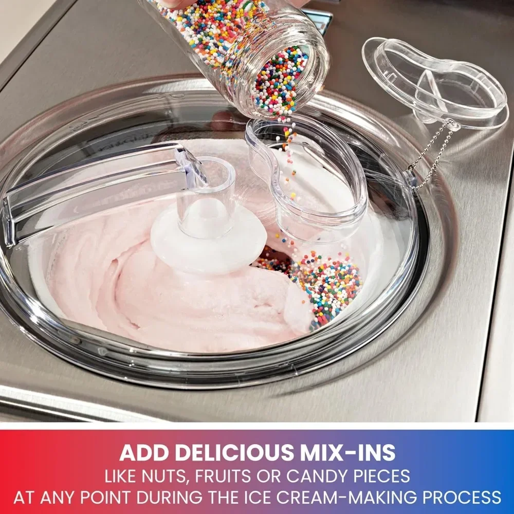 urt Sorbet Gelato in 1 Hour No Salt or Pre-Freezing Stainless Steel Silver