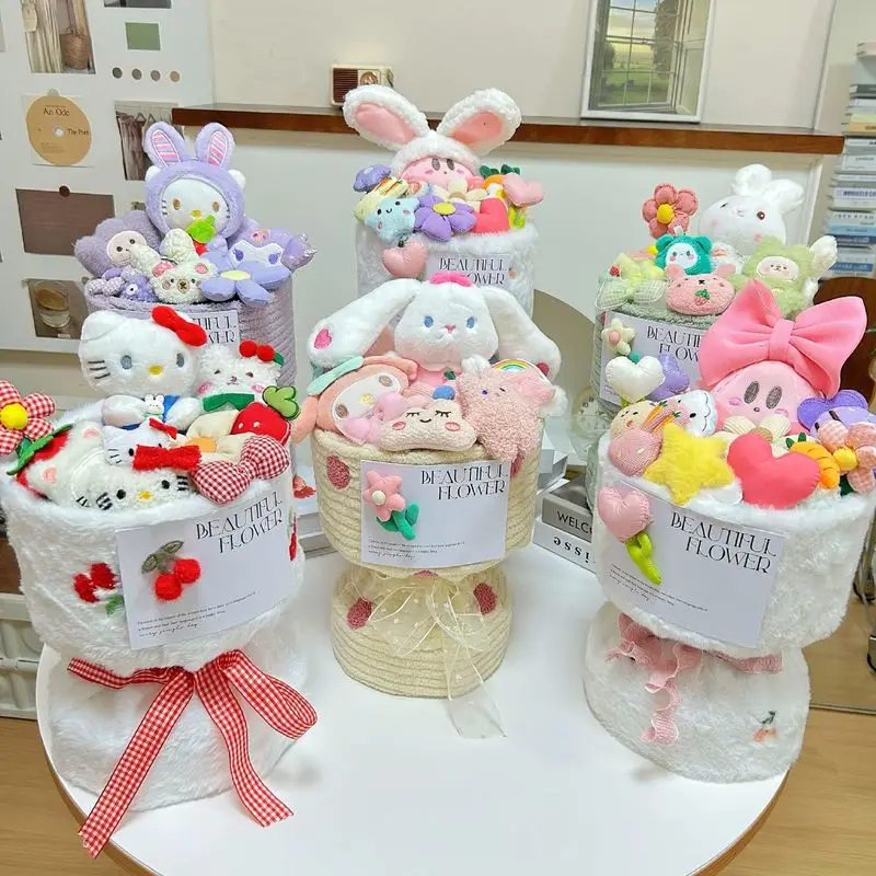 

Мультяшная плюшевая кукла Hello Kitty My Melody Kirby, цветочная игрушка, букет Sanrio, подарок на день Святого Валентина, Рождество, подарок для девочек