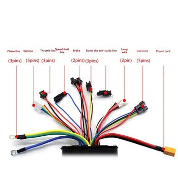 Controller brushless ABHT-Ebike Controller onda sinusoidale 36/48/52V 40A e parti di e-scooter con display LCD a colori S-100