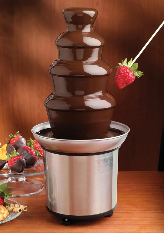 Luxury 4 full metal chocolate fountain waterfall hot pot 1 chocolate sauce