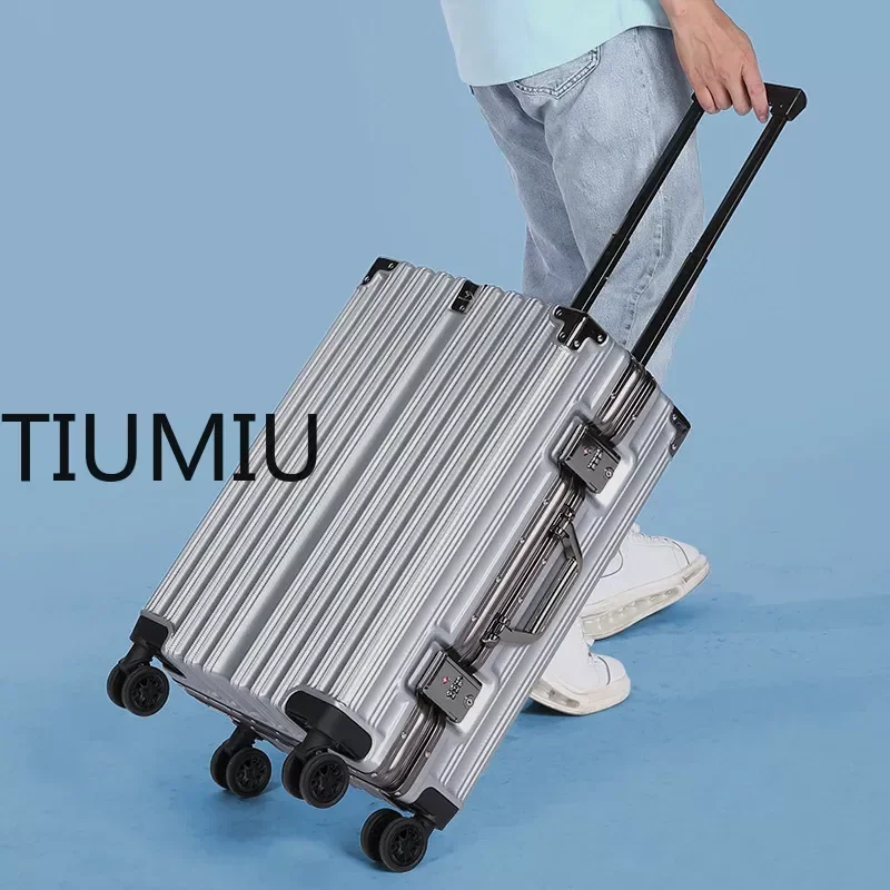 Aluminum Frame Travel Trolley Suitcase Large Capacity Vintage 20 