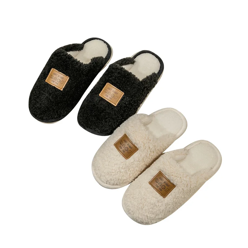 2023 New Winter Indoor Slippers Men Plush Fleece Flat Slippers Sweet Thick Soled Indoor Cotton Slippers For Couple Shoes TG02 5
