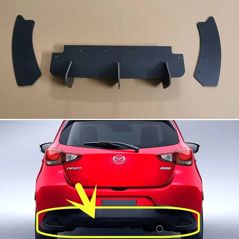 

For Mazda 2 Demio SkyActiv Hatchback 2015-2018 Year Rear Diffuser Bumper Lips Spoiler Splitter Body Kit Accessories