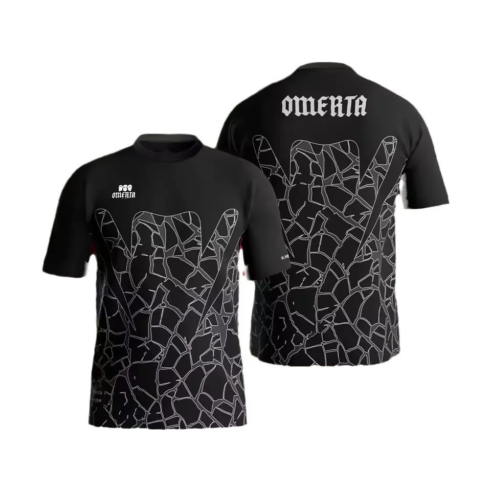 Omerta  Men's Mesh Boxing Jersey Breathable Jersey Outdoor Sportswear Unisex T Shirt Round Neck  Tees Tops Kids T-shirt Clothing 6