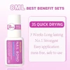 1Set Fast-Dry Adhesive Nail Glue 8ml Acrylic False Tips Rhinestone Brush-on Nail Bond Ultra Quick, Long Lasting False Nails Glue 5