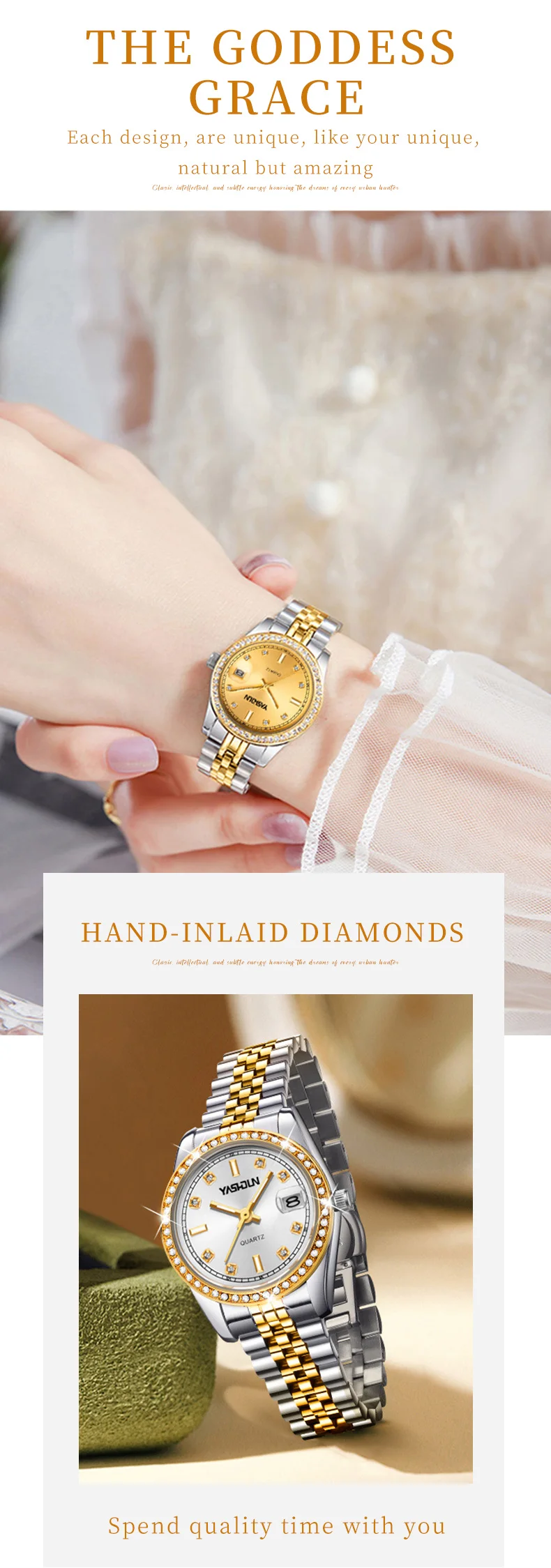 Fashion Temperament Women's Watch Automatic Mechanical Quartz Watch Waterproof Luminous Steel Strip Women's Watch_voghion.com
