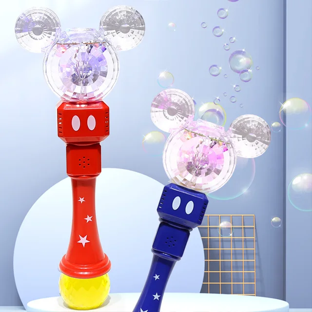 Disney New Cartoon Minnie Bubble Machine Electric Bubble Stick Toy Mickey Mouse Boys Girls Party Children Toys Birthday Gift 2