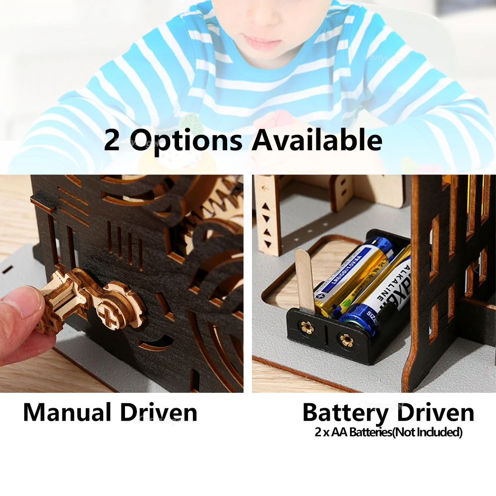 DIY Assemble 3D Wooden Puzzle Marble Run Set - Mechanical Model Building Kits for Adult Kids - STEAM Educational Toys and Gifts 5