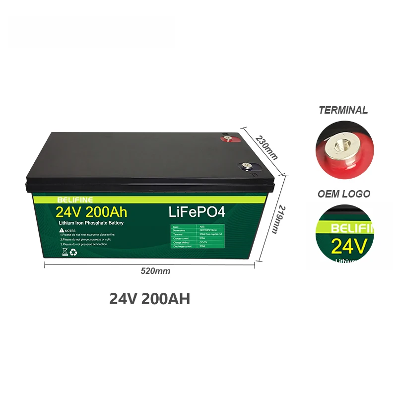 5Kwh 100Ah 200Ah 250Ah 300Ah 24V Prismatico Solar Lithium Battery Prismatic Lifepo4 Battery Pack