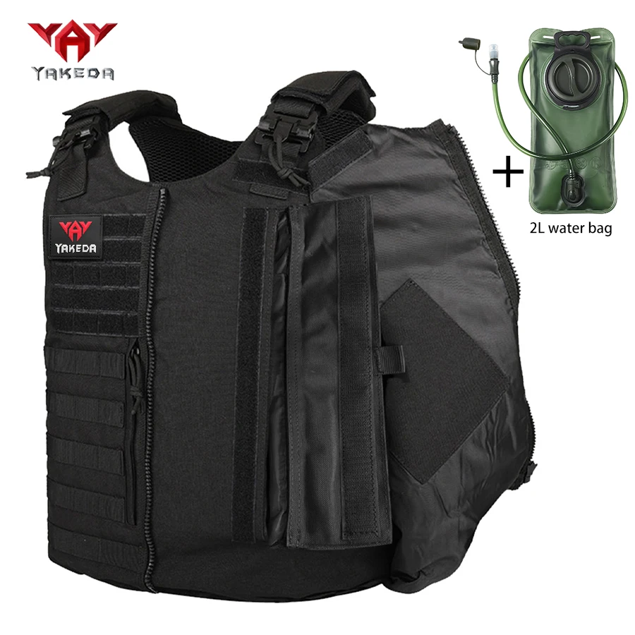 야케다 경량 MOLLE 웨빙 메쉬 백 베스트 (2L 물주머니 포함, 빠른 착탈 가능, 아웃도어 어드벤처 베스트)