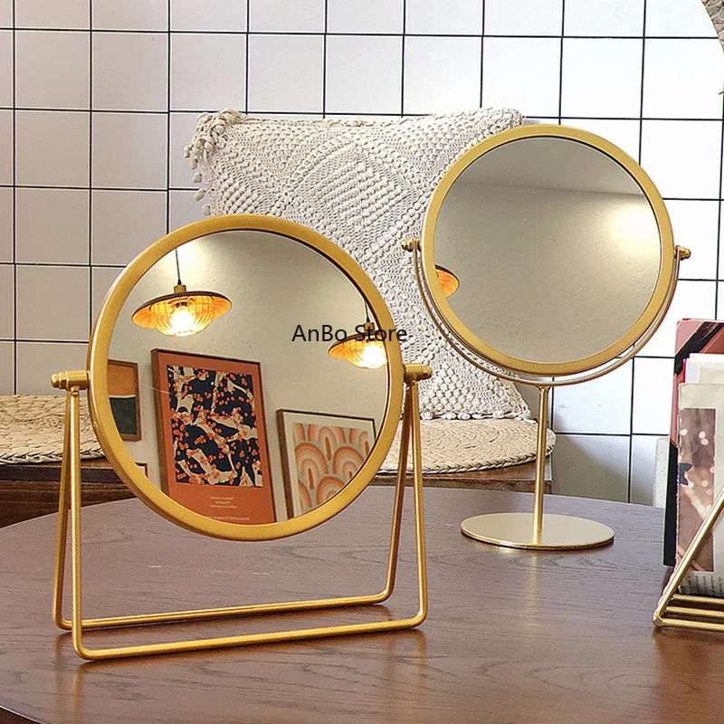 

Round Aesthetic Wall Mirror Bedroom DressingCosmetic Cute Wall Mirror Interior Stand Child MirroirDecoration For Bedroom HY50W