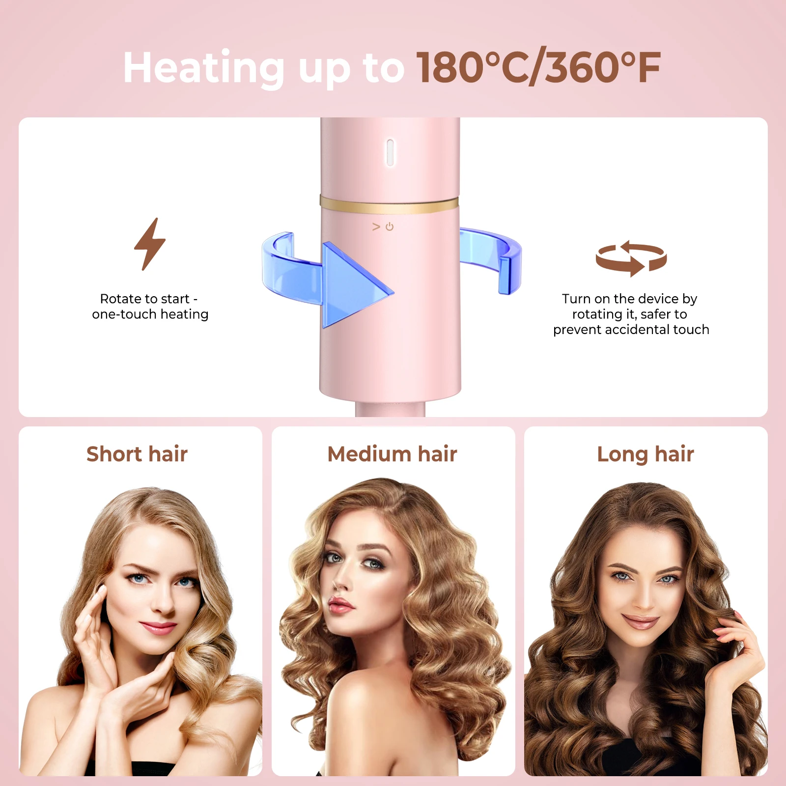 Ceramic Mini 1 inch Curling Iron For Short Hair Small Hair Curler Iron For Travel Dual Voltage Curling Wand
