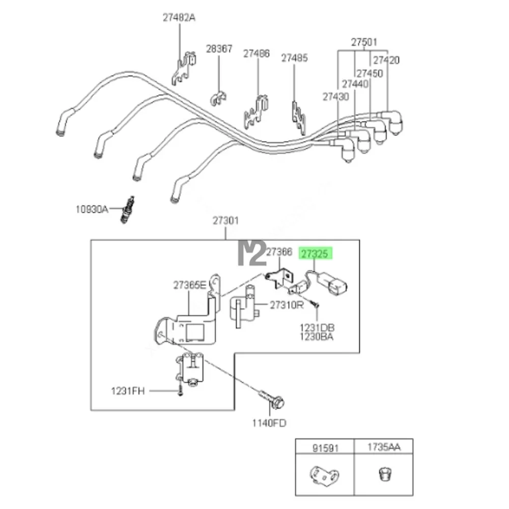 Santa Fe Ignition Parts OEM Ignition Coil Condenser 27325-35610