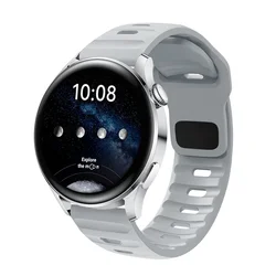 Silicone Sport Strap - Premium Wristband for Smartwatches (20mm & 22mm) (Blue grey)