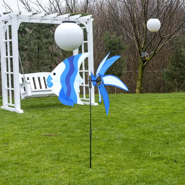 DOLPHIN Wind Spinner Yard Fun Outdoor Whirligig Windwheel