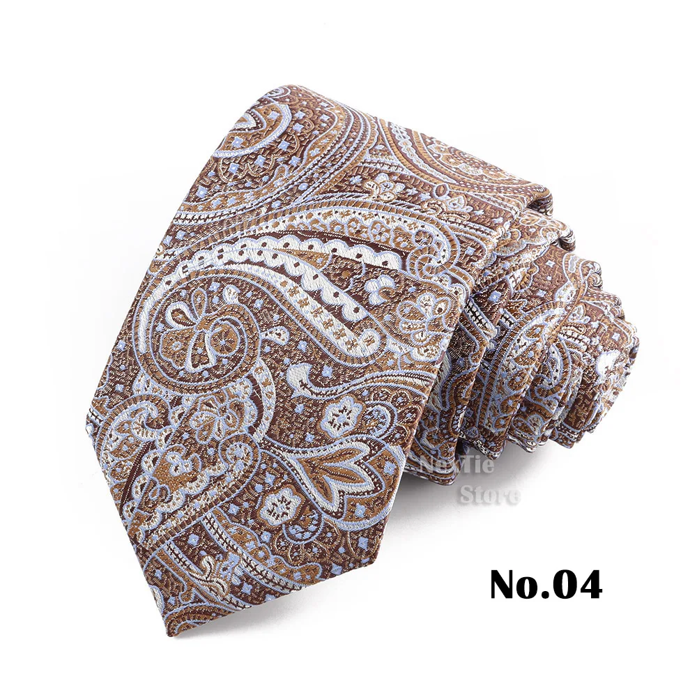 Klassische Herren- und Damen-Krawatte, bunt, 7 cm, Polyester, Paisley-Hochzeitskrawatte, formelle Business-Party-Krawatte, Accessoires, Geschenk – Detail 4